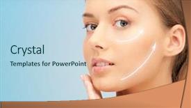  Presentation with plastic surgery - Beautiful presentation featuring beauty plastic surgery aging people backdrop and a light blue colored foreground