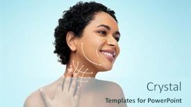  Presentation with young happy people smiling - Colorful PPT theme enhanced with beauty-plastic-surgery-and-people backdrop and a cool aqua colored foreground