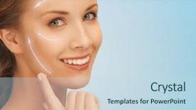  Presentation with anti aging - Beautiful presentation theme featuring beauty plastic surgery anti-aging backdrop and a sky blue colored foreground