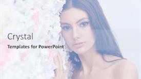  Presentation with dark skin - Presentation theme consisting of beauty-portrait-a-beautiful-tender and a sky blue colored foreground