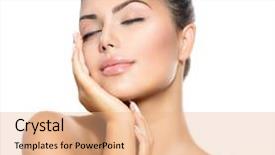  Presentation with beautiful skin - Audience pleasing presentation theme consisting of beauty portrait beautiful spa woman backdrop and a coral colored foreground