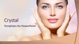  Presentation with beautiful skin - Slide deck having beauty portrait beautiful spa woman background and a lemonade colored foreground