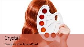  Presentation with hair tools and hairdressing concept - Amazing presentation theme having beauty portrait concept coloring hair backdrop and a red colored foreground