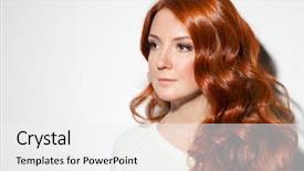  Presentation with beauty cosmetic - Amazing theme having beauty portrait curly hair backdrop and a  colored foreground