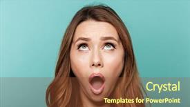  Presentation with brown bear baby shoes - Cool new presentation theme with beauty portrait of a young backdrop and a tawny brown colored foreground