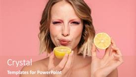  Presentation with pink beauty - Beautiful slides featuring beauty-portrait-of-an-attractive backdrop and a coral colored foreground