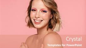  Presentation with pink beauty - Colorful slide deck enhanced with beauty-portrait-of-an-attractive backdrop and a coral colored foreground