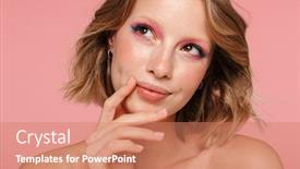  Presentation with pink beauty - PPT theme enhanced with beauty-portrait-of-an-attractive background and a coral colored foreground