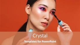 Presentation with beauty makeup - Amazing slides having beauty-portrait-of-an-attractive backdrop and a coral colored foreground