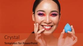  Presentation with beauty makeup - Theme consisting of beauty-portrait-of-an-attractive background and a red colored foreground