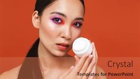  Presentation with beauty makeup - Theme featuring beauty-portrait-of-an-attractive background and a coral colored foreground