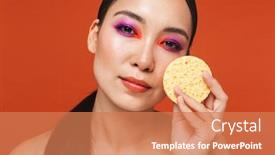  Presentation with sponges - Colorful slide deck enhanced with beauty-portrait-of-an-attractive backdrop and a coral colored foreground