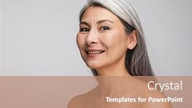  Presentation with wrinkles gray hair - Cool new PPT layouts with beauty-portrait-of-an-attractive backdrop and a coral colored foreground
