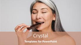  Presentation with wrinkles gray hair - Colorful presentation design enhanced with beauty-portrait-of-an-attractive backdrop and a coral colored foreground