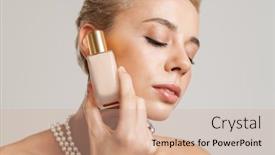  Presentation with pearl - Beautiful presentation theme featuring beauty-portrait-of-an-attractive backdrop and a coral colored foreground