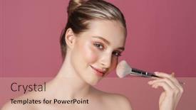  Presentation with pink beauty - Cool new PPT layouts with beauty-portrait-of-an-attractive backdrop and a coral colored foreground