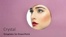 Presentation with cosmetics beauty - Theme with beauty-portrait-of-attractive-young background and a coral colored foreground