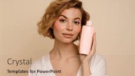  Presentation with beauty - Slide deck featuring beauty-portrait-of-attractive-young background and a coral colored foreground