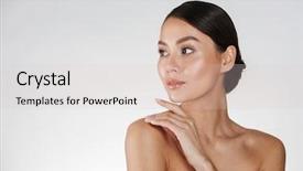  Presentation with feminine - Presentation featuring beauty portrait of feminine young background and a lemonade colored foreground