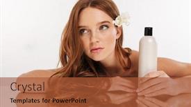  Presentation with lotion - Amazing theme having table with bottle of lotion backdrop and a red colored foreground