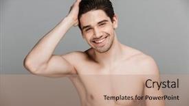  Presentation with beauty - PPT theme having beauty portrait of half naked background and a coral colored foreground