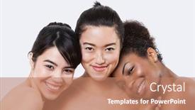  Presentation with ethnic - Presentation enhanced with beauty-portrait-of-happy-young background and a coral colored foreground