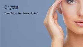  Presentation with human face - Presentation design consisting of beauty-portrait-of-healthy background and a seafoam green colored foreground