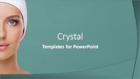  Presentation with human face - Cool new PPT theme with beauty-portrait-of-healthy backdrop and a seafoam green colored foreground
