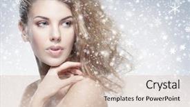  Presentation with beauty - Presentation theme having beauty portrait of young attractive background and a soft green colored foreground