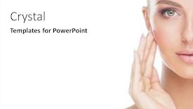  Presentation with indian woman face beauty - Slide deck featuring beauty-portrait-of-young-attractive background and a white colored foreground