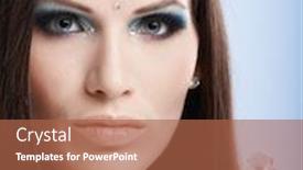  Presentation with beauty makeup - Colorful presentation enhanced with beauty-portrait-of-young-model backdrop and a red colored foreground