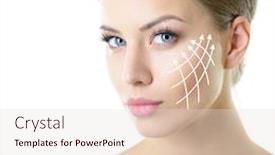  Presentation with medical procedures - PPT theme enhanced with beauty-portrait-of-young-woman background and a lemonade colored foreground