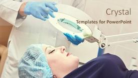  Presentation with examination - Slides with beauty procedure facial skin examination background and a lemonade colored foreground