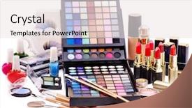  Presentation with beauty makeup - Presentation theme consisting of beauty product - decorative cosmetics for makeup close background and a white colored foreground