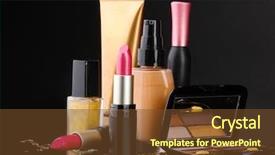  Presentation with beauty product - Theme consisting of beauty product - osmetics isolated on black background and a tawny brown colored foreground