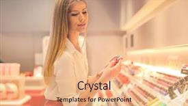  Presentation with nail - Presentation theme enhanced with beauty product - pretty woman picking nail polish background and a coral colored foreground