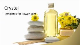  Presentation with spa - Beautiful presentation theme featuring beauty product - spa setting backdrop and a white colored foreground