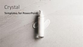  Presentation with beauty-product - PPT layouts consisting of beauty-product-bottle-with-pump and a light gray colored foreground