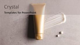  Presentation with beauty-product - Presentation design enhanced with beauty-product-gold-tube and a light gray colored foreground