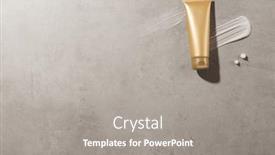  Presentation with beauty-product - Slide set having beauty-product-gold-tube background and a gray colored foreground