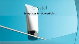  Presentation with beauty product - Presentation design having beauty-product-tube-on-glass and a light blue colored foreground