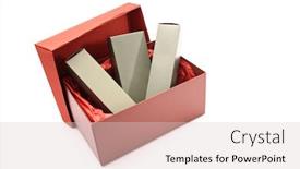  Presentation with beauty products - Amazing PPT layouts having beauty products inside the box on white background backdrop and a lemonade colored foreground