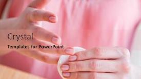  Presentation with nail care tools - Cool new slides with beauty products nail care tools pedicure closeup backdrop and a coral colored foreground