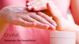  Presentation with nail care tools - Presentation enhanced with beauty-products-nail-care-tools background and a coral colored foreground