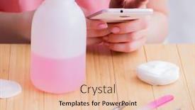  Presentation with nail care tools - Presentation theme consisting of beauty-products-nail-care-tools background and a lemonade colored foreground