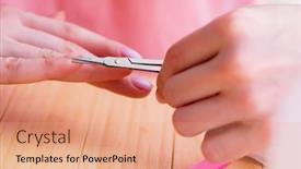  Presentation with nail care tools - Theme featuring beauty-products-nail-care-tools background and a coral colored foreground