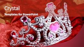  Presentation with queen - Slide deck having beauty queen - crown background and a crimson colored foreground