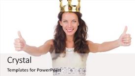  Presentation with girl in red dress - Slides consisting of beauty queen - girl in white dress background and a lemonade colored foreground