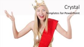  Presentation with queen - Cool new PPT layouts with pug dog head in birthday backdrop and a gray colored foreground