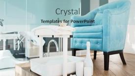  Presentation with beauty salon - Presentation featuring beauty-salon-interior-manicure background and a light blue colored foreground